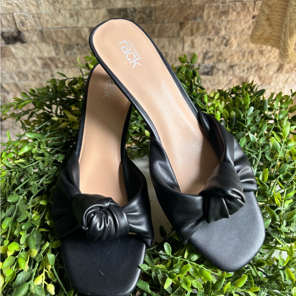Nordstrom Black Sandals with Knotted Detail